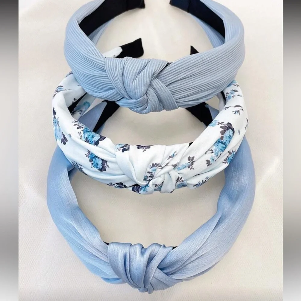 Blue floral‎ set of 3 headbands